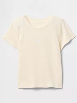 GAP - Girls' Textured Half Sleeves Round Neck T-Shirt