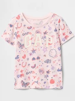 GAP - Girls' Conversational Half Sleeves Round Neck T-Shirt