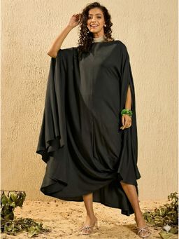 InWeave - Black Rayon Cowel Style Kaftan Dress