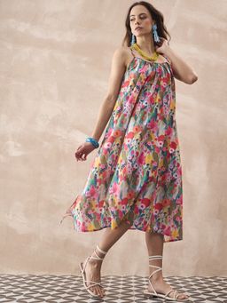 InWeave - Green Flower Strappy Dress