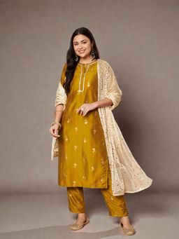 Ahalyaa - Printed Mustard Co-ord Set