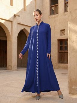 ISHIN - Rich Royal Blue Relaxed Abaya with Hijab