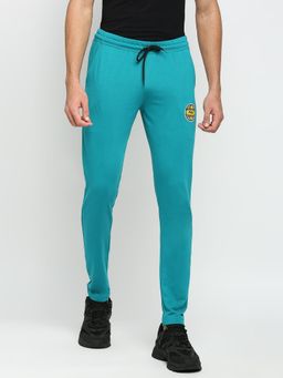 FITZ - Cotton Polyester Slim Fit French Terry Knit Joggers For Mens - Blue