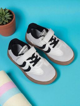 Truffle Collection - Kids Black Synthetic Leather Velcro Sneakers
