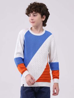 Monte Carlo - Boys Multi-Color Colorblock Full Sleeves Sweater