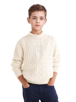 RARE ONES - Boys Off White Relaxed Fit Sweater