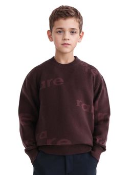 RARE ONES - Boys Dio Dark Maroon Relaxed Fit Sweater