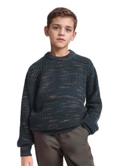 RARE ONES - Boys Malto Teal Acrylic Regular Fit Sweater