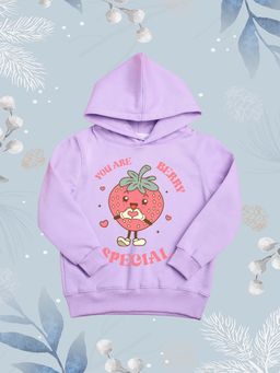 Nusyl - Girls Fleece Graphic Printed Warm Pullover Hoodie - Lavender