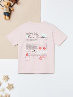 max - Girls Back Printed T-shirt-Pink