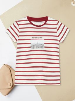 max - Girls Striped T-shirt-Multi-Color