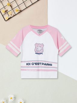max - Girls Printed T-shirt-Pink