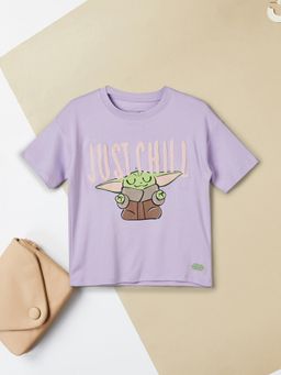 max - Girls Yoda Print T-shirt-Lavender