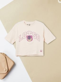 max - Girls Lotso Embroidered T-shirt-Pink