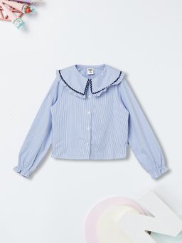 max - Girls Striped Shirt-Blue