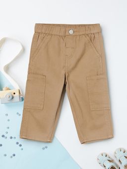 max - Boys Solid Trousers-Beige