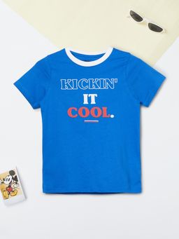 max - Boys Typography T-shirt-Blue