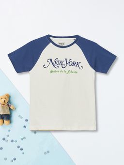 max - Boys Typography T-shirt-White