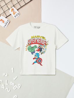 max - Boys Avengers Print T-shirt-White