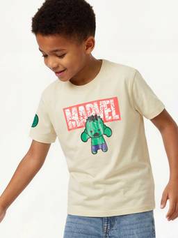 max - Boys Hulk Print T-shirt-Beige