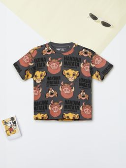 max - Boys The Lion King Graphic Print T-shirt-Grey