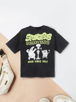 max - Boys Spongebob SquarePants Graphic T-shirt-Black