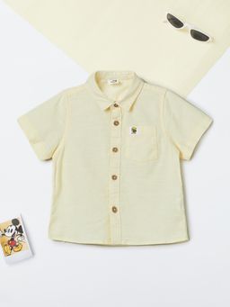 max - Boys Solid Shirt-Yellow