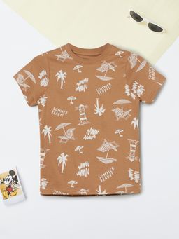 max - Boys Printed T-shirt-Brown