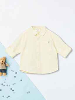 max - Boys Solid Regular Fit Shirt-Yellow