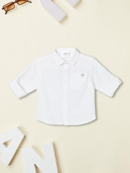 max - Boys Solid Shirt-White