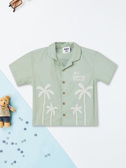 max - Boys Applique Resort Shirt-Green