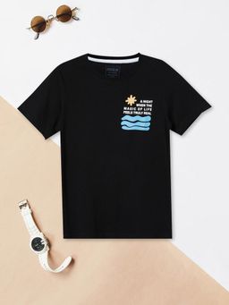 max - Boys Placement Print T-shirt-Black