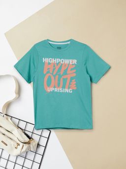 max - Boys Typography T-shirt-Green