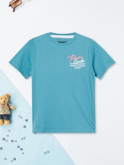 max - Boys Typography T-shirt-Blue