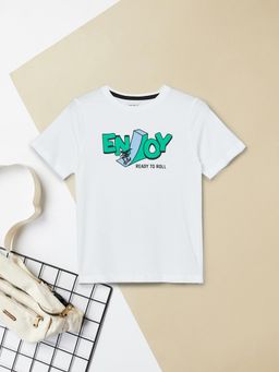 max - Boys Typography T-shirt-White