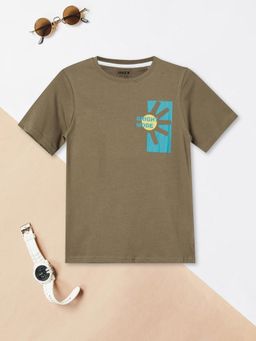 max - Boys Placement Print T-shirt-Olive