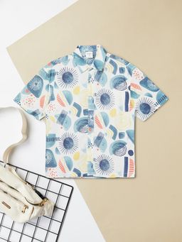 max - Boys Printed Shirt-White