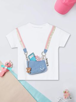 max - Girls Applique T-shirt-White