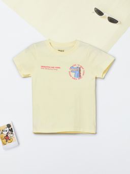 max - Boys Dino Print T-shirt-Yellow