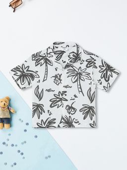 max - Boys Printed Resort Shirt-Off White