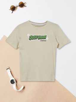max - Boys Typography T-shirt-Beige