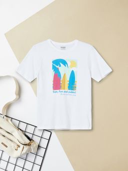 max - Boys Printed T-shirt-White