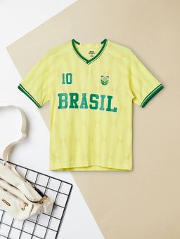 max - Boys Printed Sports T-shirt-Yellow