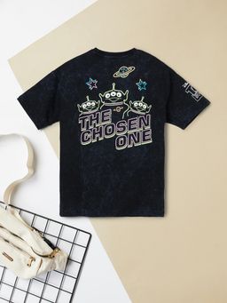 max - Boys Oversized Printed T-shirt-Black