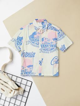 max - Boys Printed Shirt-Off White