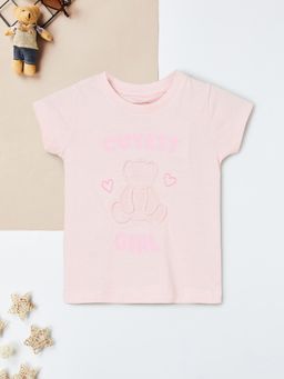 max - Girls Embossed T-shirt-Pink