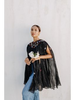 Auruhfy - Black Embroidered Ash Cape