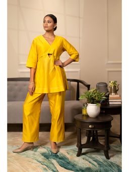 EEDA - Yellow Solid/Plain Grace A-Line Co-Ord (Set of 2)