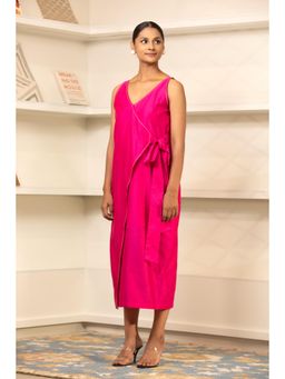EEDA - Pink Solid/Plain Grace Side Knot Dress