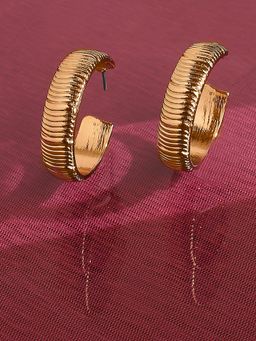 Lilly & Sparkle - Gold-Toned Contemporary Half Hoop Earrings